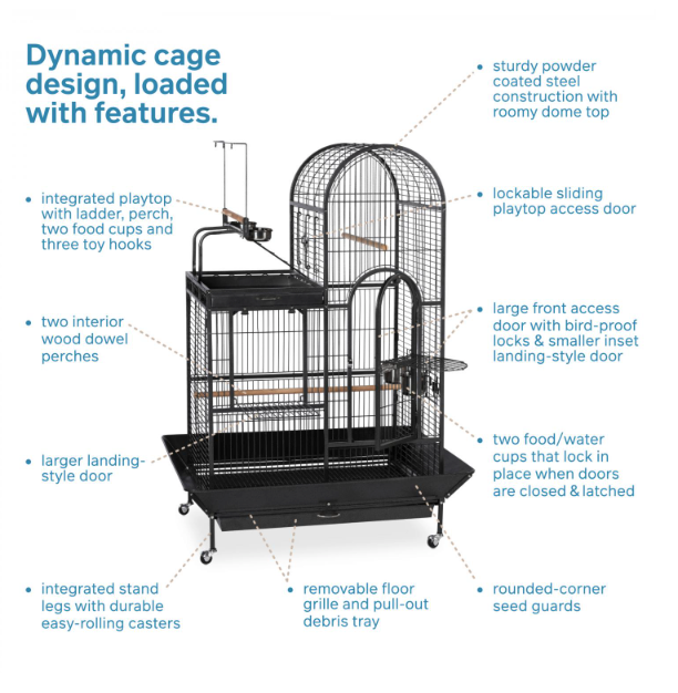 Prevue Deluxe Parrrot Bird Cage with Playtop