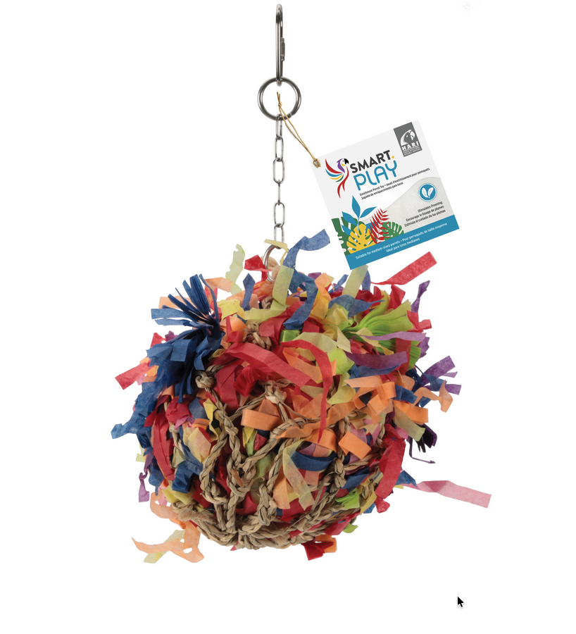 HARI Smart Play Enrichment Parrot Toy - Super Shredding Ball