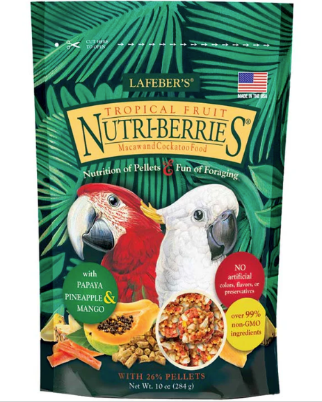 Lafeber Tropical Fruit Nutri-Berries for Macaws & Cockatoos 10 oz