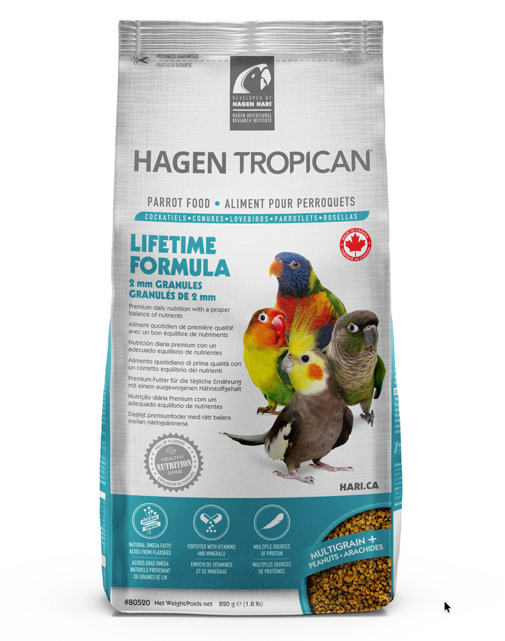 Tropican Lifetime Formula Granules for Cockatiels - 820 g (1.8 lb)