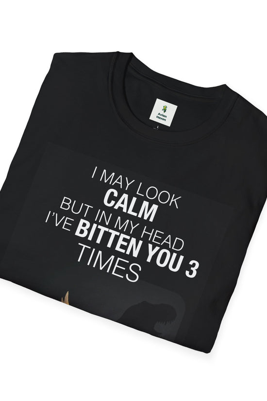 Funny Cockatiel T-Shirt — "I May Look Calm But In My Head I've Bitten You 3 Times" Bird Lover Tee