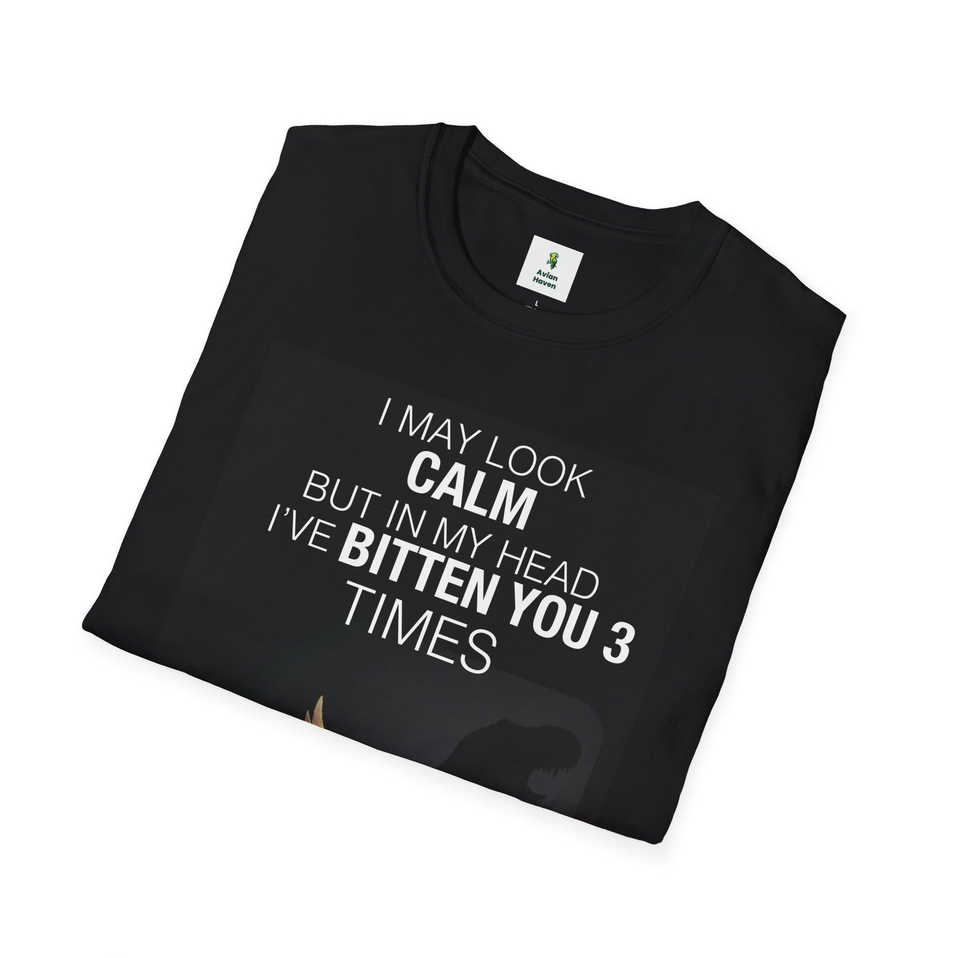Funny Cockatiel T-Shirt — "I May Look Calm But In My Head I've Bitten You 3 Times" Bird Lover Tee