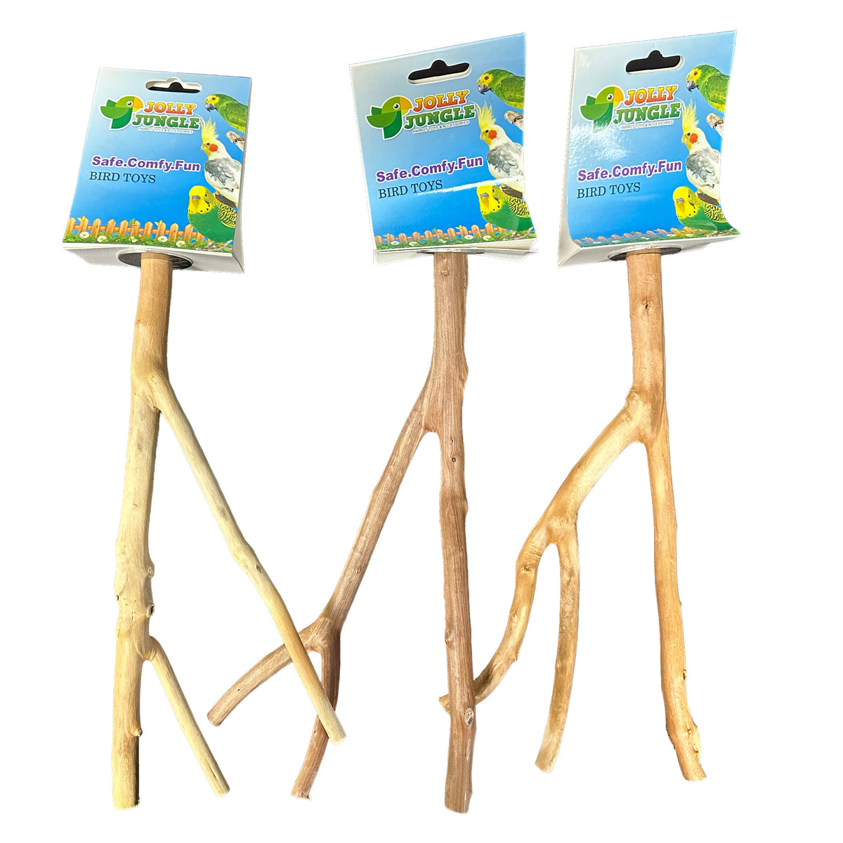 Multi Branch Natural Wood Perch