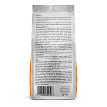 Back of a baby food packaging with text and bar code on a white background