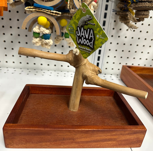 XSmall Java Wood Table Top Play Stand - 8"x5"x11"