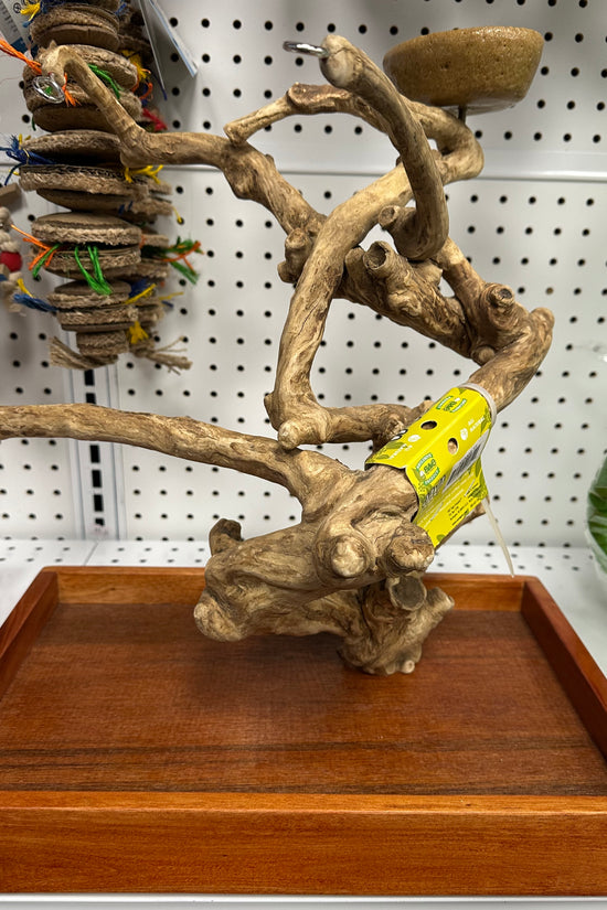 Small Java Wood Table Top Play Stand - 15"x10"x15"