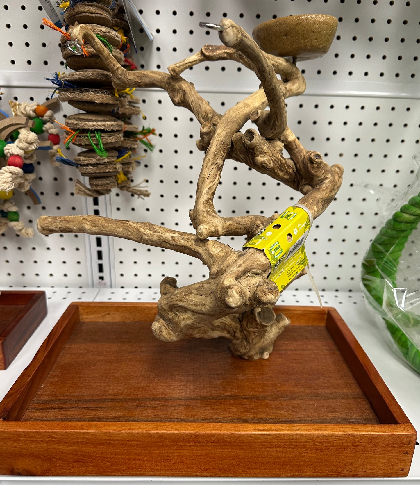 Small Java Wood Table Top Play Stand - 15"x10"x15"