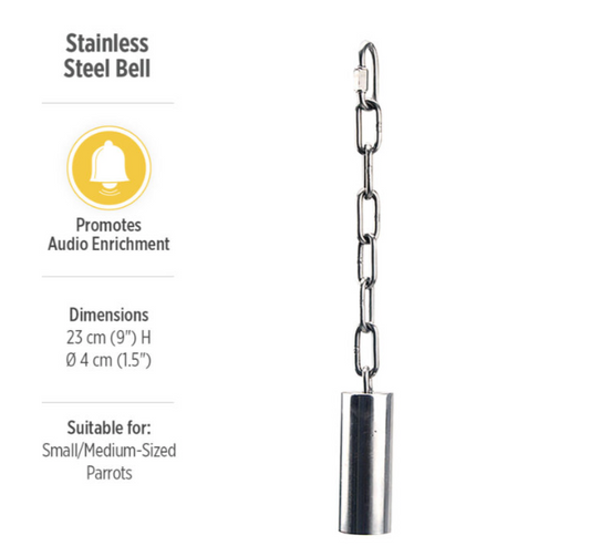 HARI Smart Play Enrichment Parrot Toy - Stainless Steel Bell