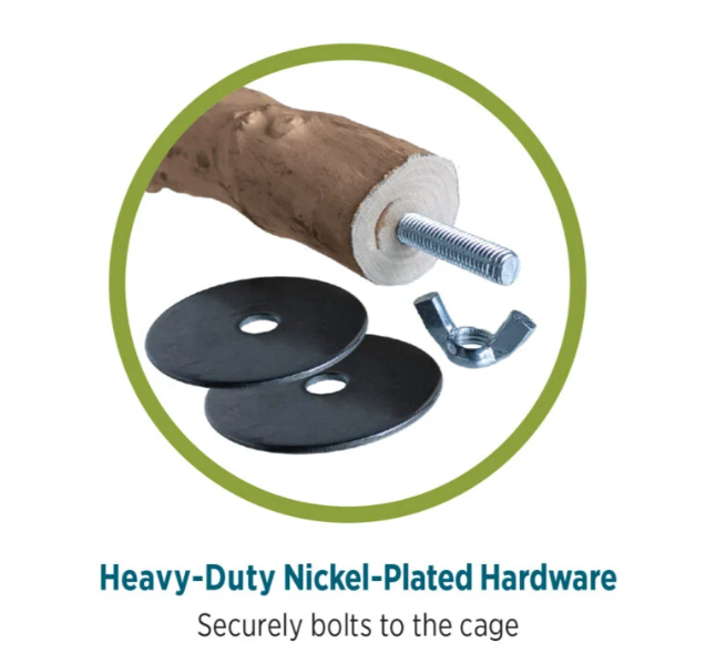 HARI Coffee Wood Bird Perch - Suitable for Large to Extra Large sized parrots