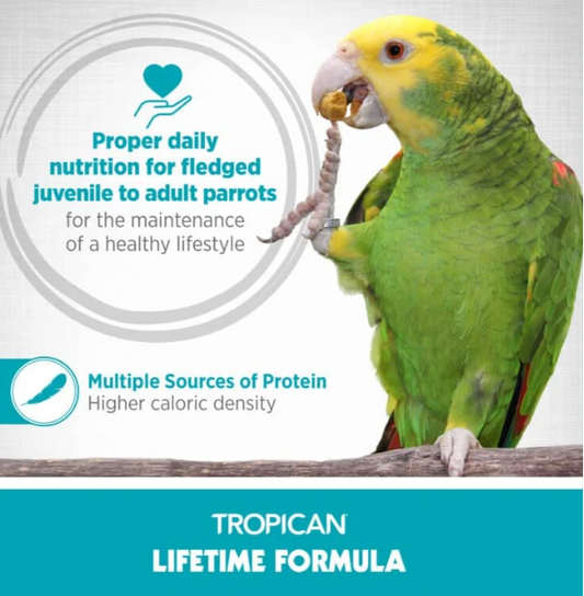 Granulés Tropican Lifetime Formula pour perroquets - Granulés de 4 mm