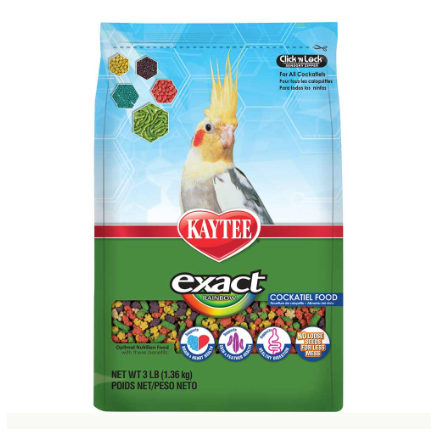 Kaytee Exact Cockatiel Rainbow Bird 3lb