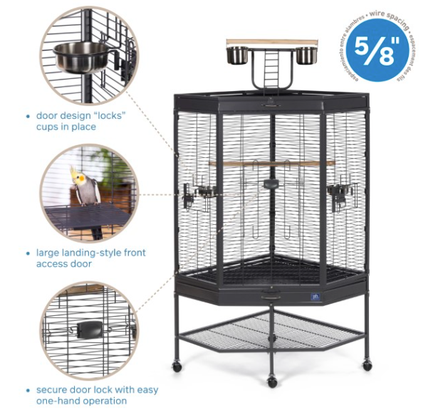 Prevue Corner Cage with Playtop