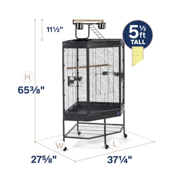 Prevue Corner Cage with Playtop
