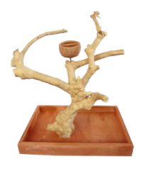 Small Java Wood Table Top Play Stand - 15"x10"x15"