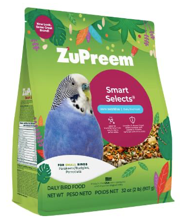 ZuPreem "Smart Selects" Food For Parakeet, Budgies, Parrotlet & Small Birds 2lbs