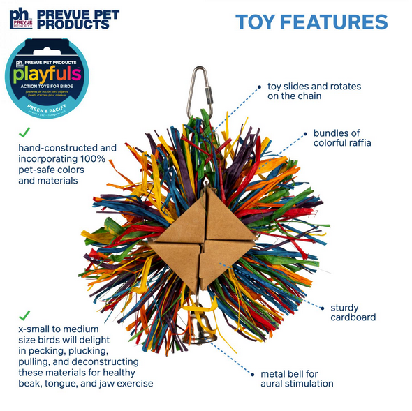 Prevue Pet Playfuls Raffia Rainbow Bird Toy