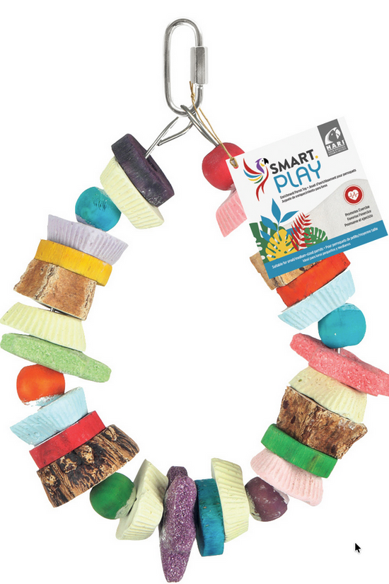 Jouet d'enrichissement pour perroquet HARI Smart Play - Anneau Cookie
