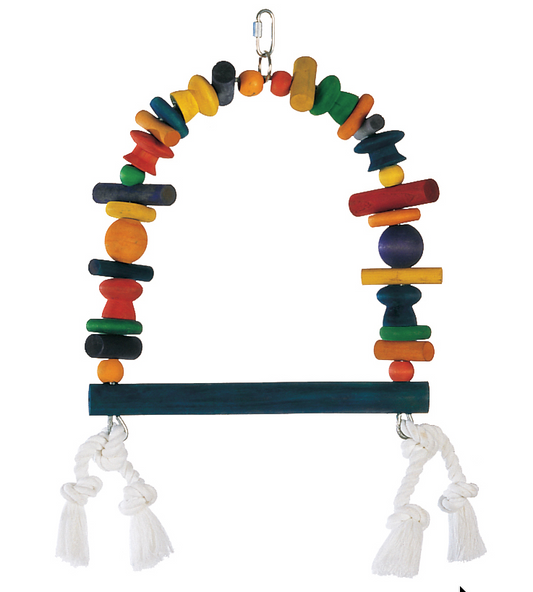 Living World Junglewood Bird - Toy Wood and Rope Swing - Large