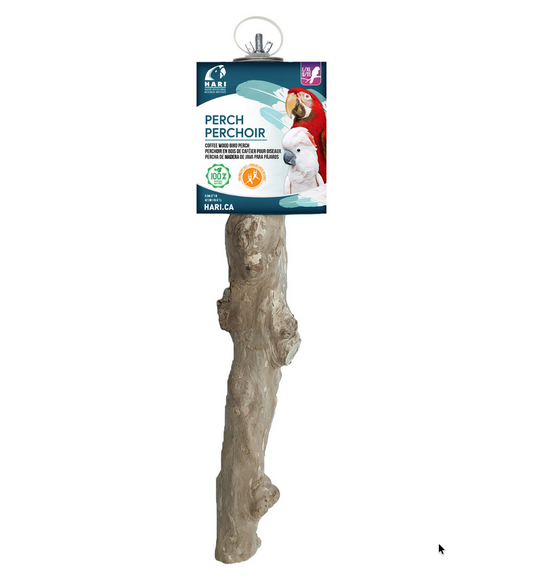 HARI Coffee Wood Bird Perch - Suitable for Large to Extra Large sized parrots