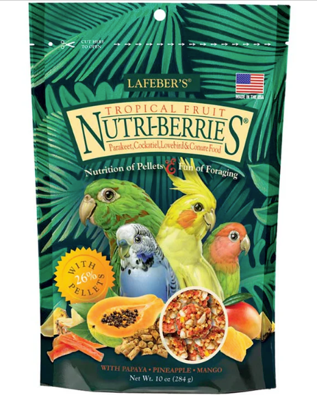 Lafeber Friandises aux fruits tropicaux Nutri-Berries pour calopsittes 283 g