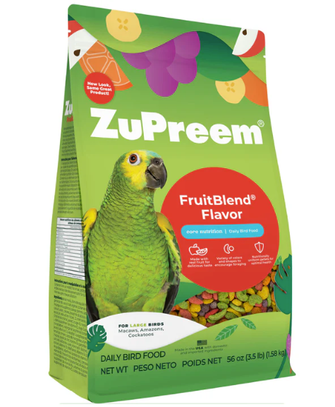 ZuPreem "Fruitblend" Food For Macaws, Parrots, Cockatoos & Other Large Birds 3.5lbs
