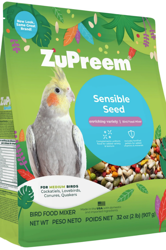 ZuPreem "Sensible Seed" Food For Cockatiel, Lovebirds & Medium Birds
