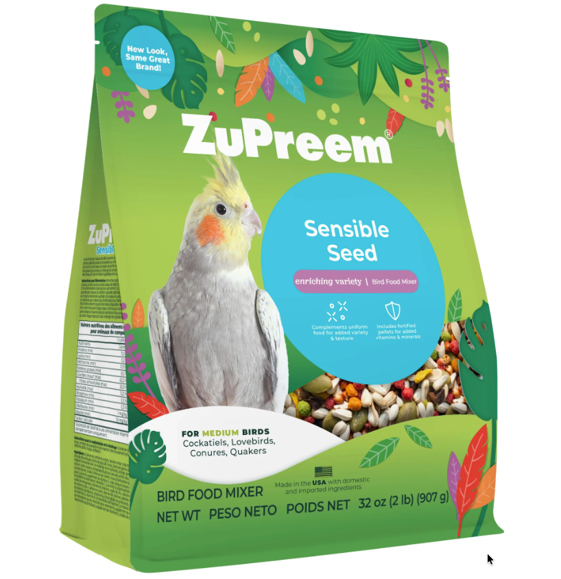 ZuPreem "Sensible Seed" Food For Cockatiel, Lovebirds & Medium Birds