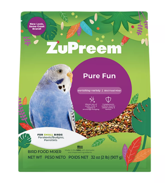 ZuPreem "Pure Fun" Food For Parakeet, Budgies, Parrotlet & Small Birds 2lbs