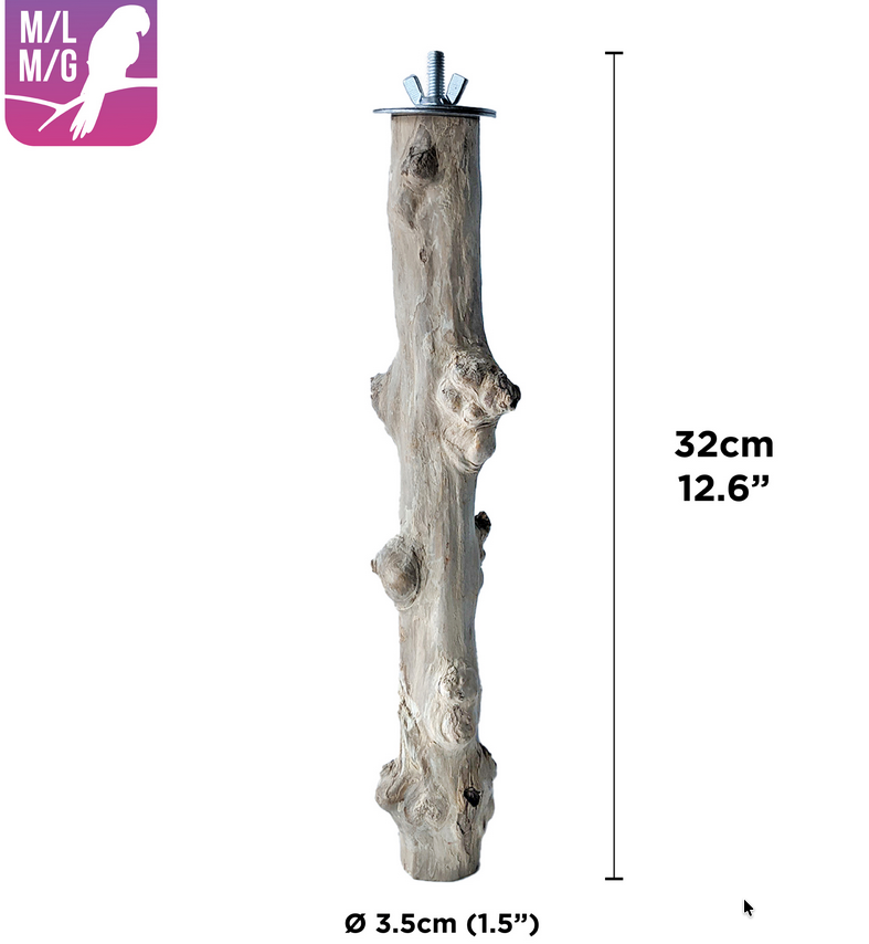 HARI Coffee Wood Bird Perch, Suitable for Medium - Large sized parrots