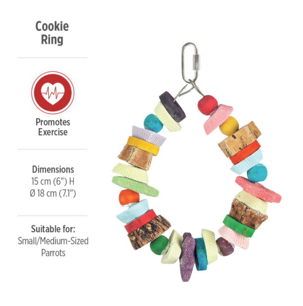 Jouet d'enrichissement pour perroquet HARI Smart Play - Anneau Cookie