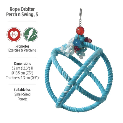 HARI Smart Play Enrichment Parrot Toy - Roper Orbiter Perch n Swing